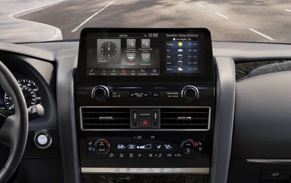 2023 Nissan Armada touchscreen and front console | Moses Nissan of Huntington in Huntington WV