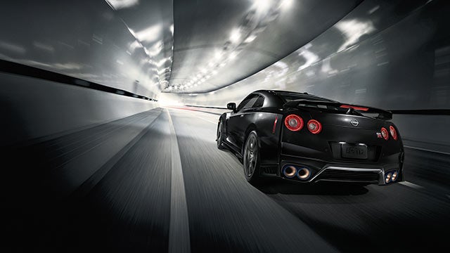 2023 Nissan GT-R seen from behind driving through a tunnel | Moses Nissan of Huntington in Huntington WV