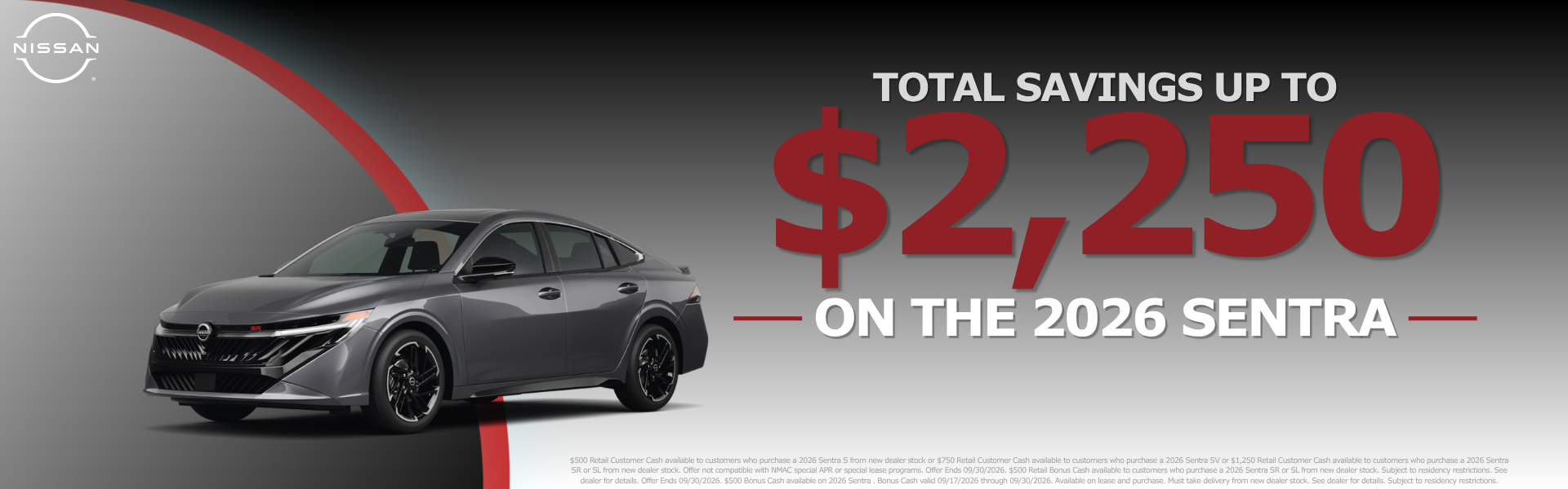 $2,250 Savings on the 2026 Sentra