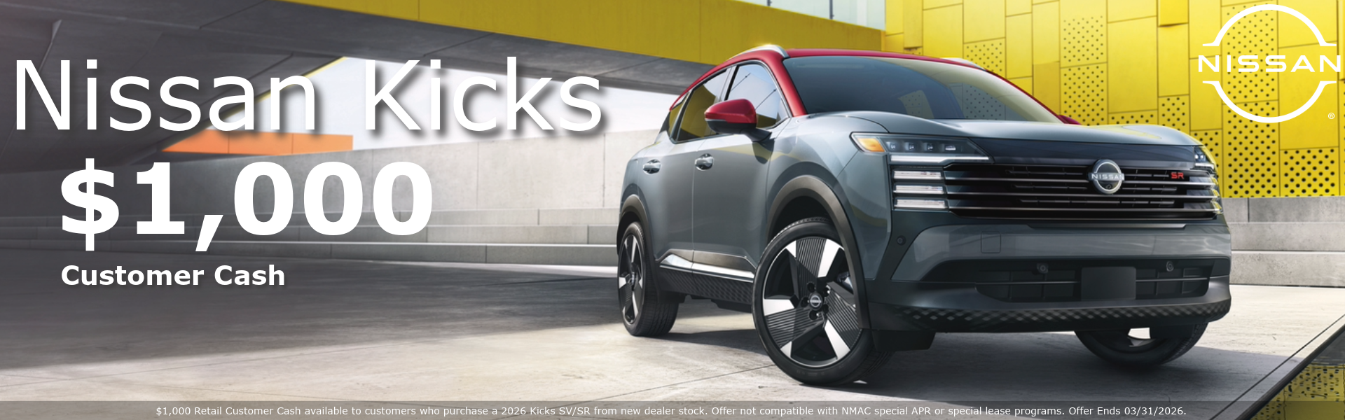 $1,000 Customer Cash on Nissan Kicks