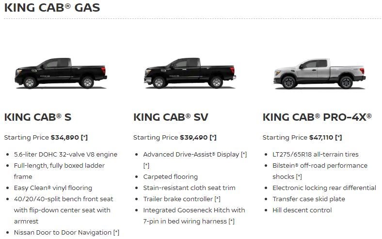 Nissan Titan King Cab Gas Options