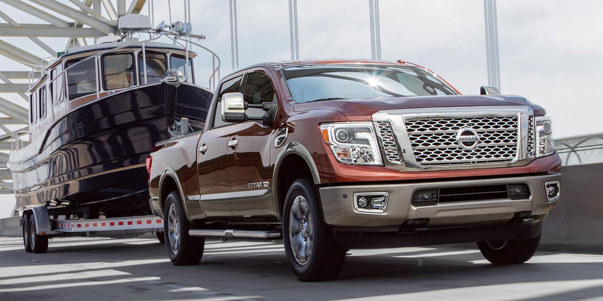 Nissan Titan towing a boat