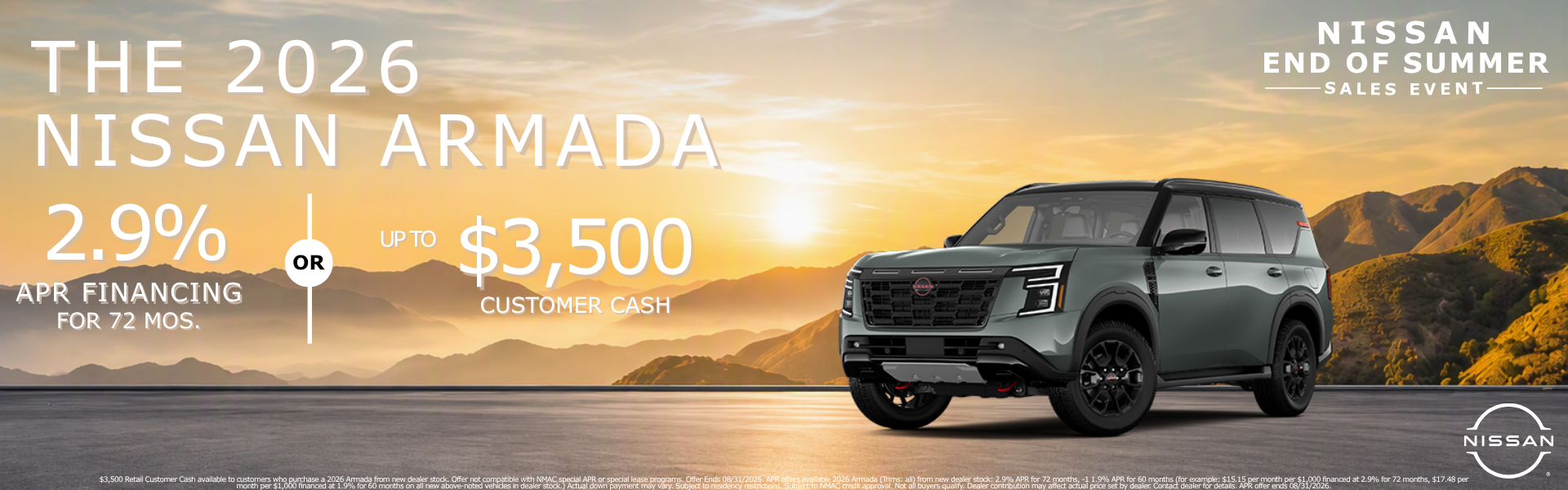 2.9% APR Financing OR Up To $3,500 customer Cash