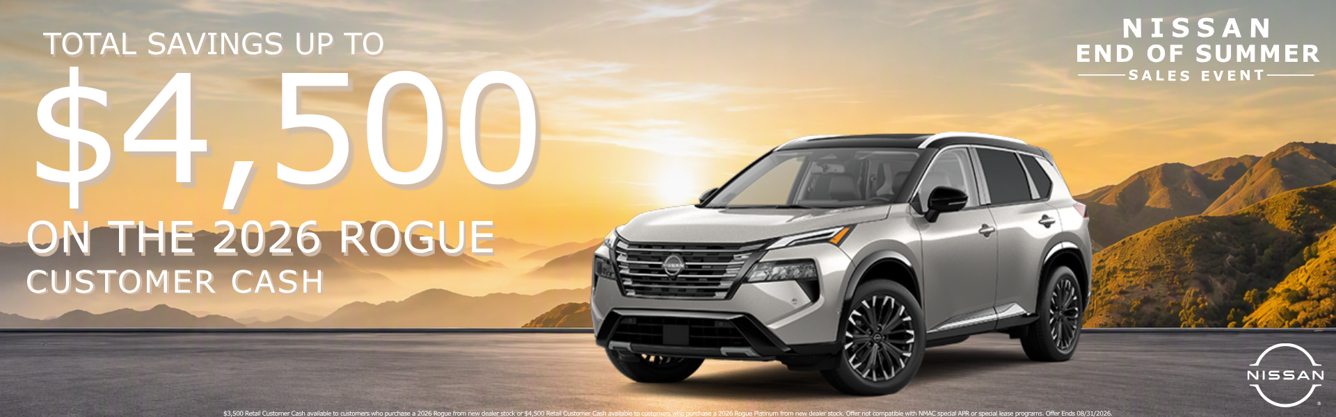 Save up to $4,500 on 2026 Rogue